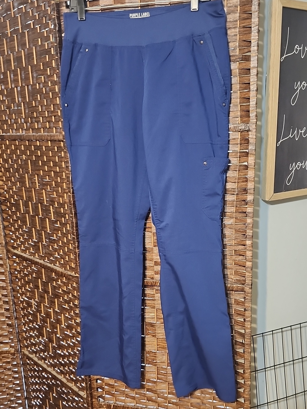 ❤️3 For 10.❤️Purple Label Women's Stretch Cargo Pants - Navy